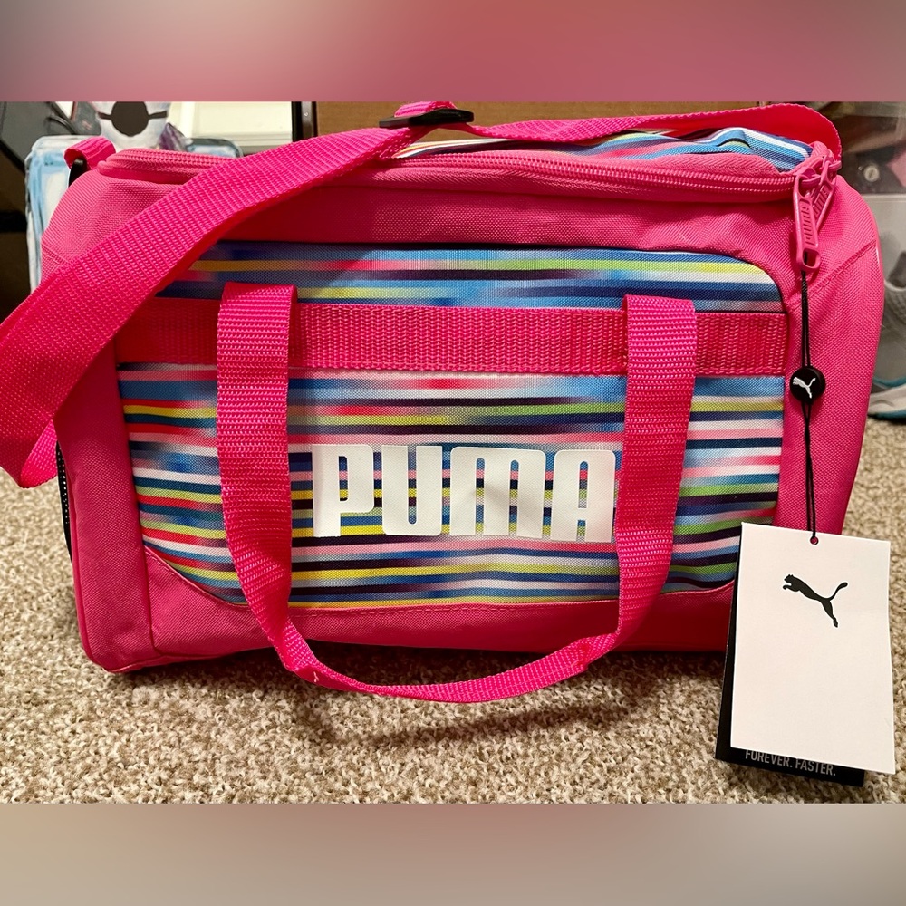 Puma Multicolor Small Striped Duffel Bag